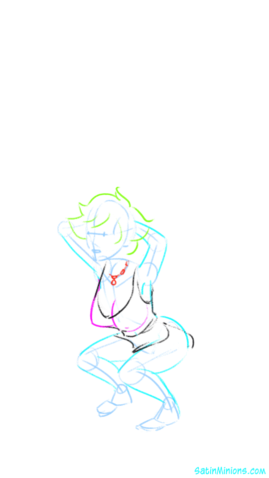 SatinMinions Alison Squat Animation Sketch