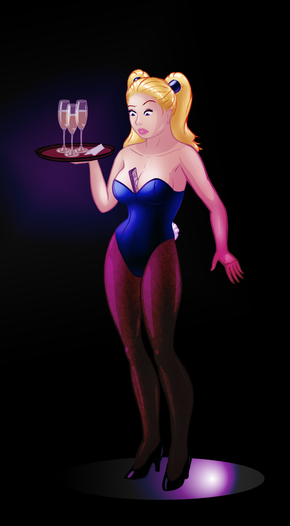 SatinMinions Bunny Waitress Cleavage Tip