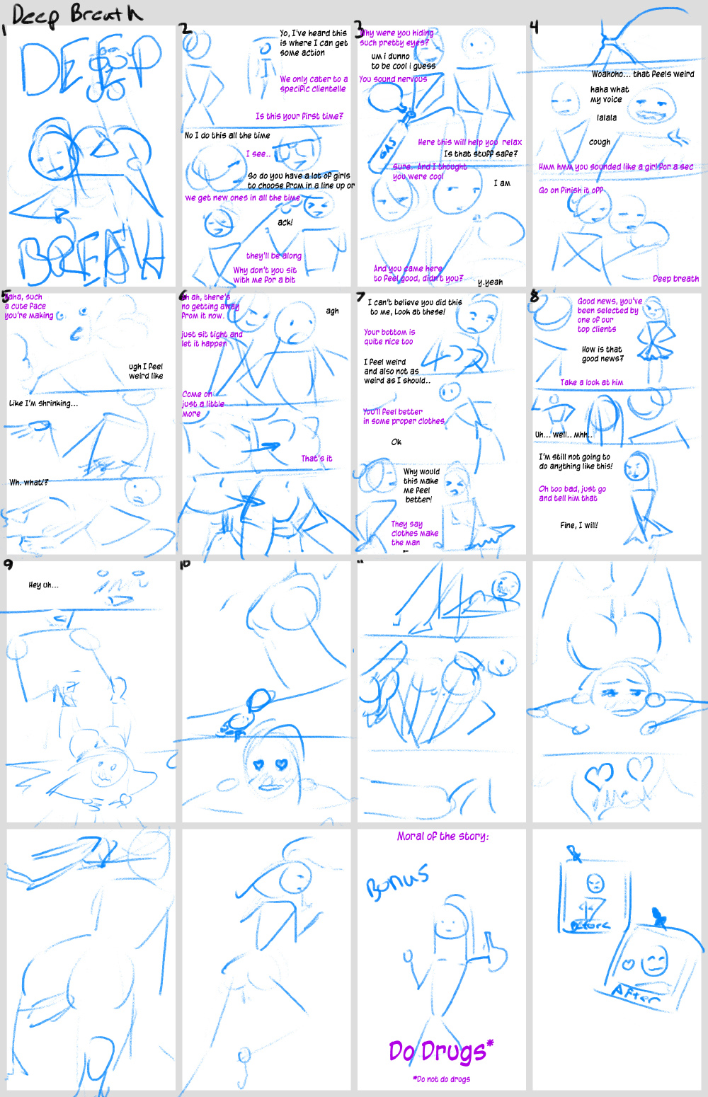 SatinMinions Deep Breath Storyboard Rough